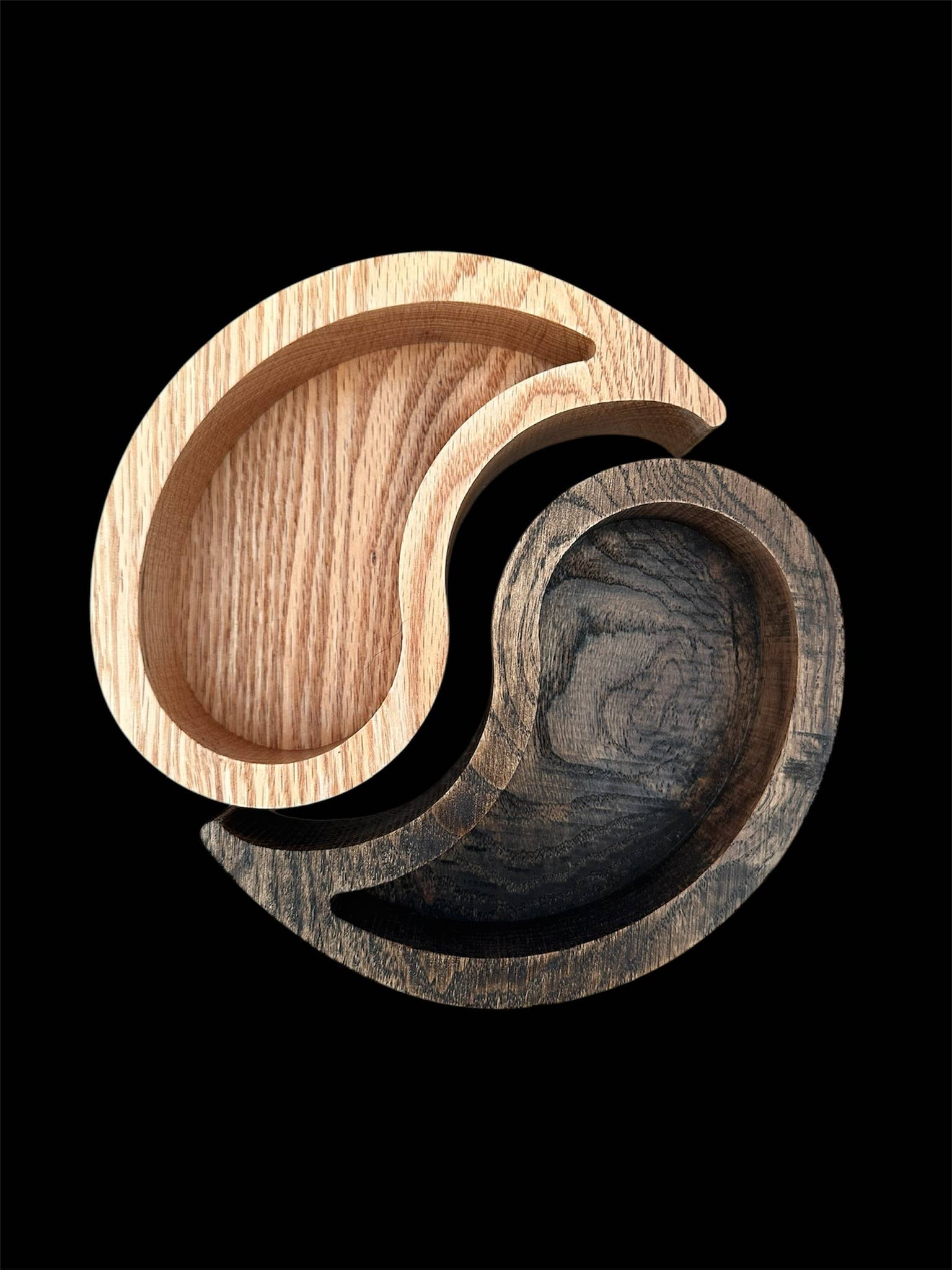 Third Eye Creation Company - Venta al por mayor Candelabros - Juego de porta velas Yin Yang listo para vela, cuenco de madera para vela6