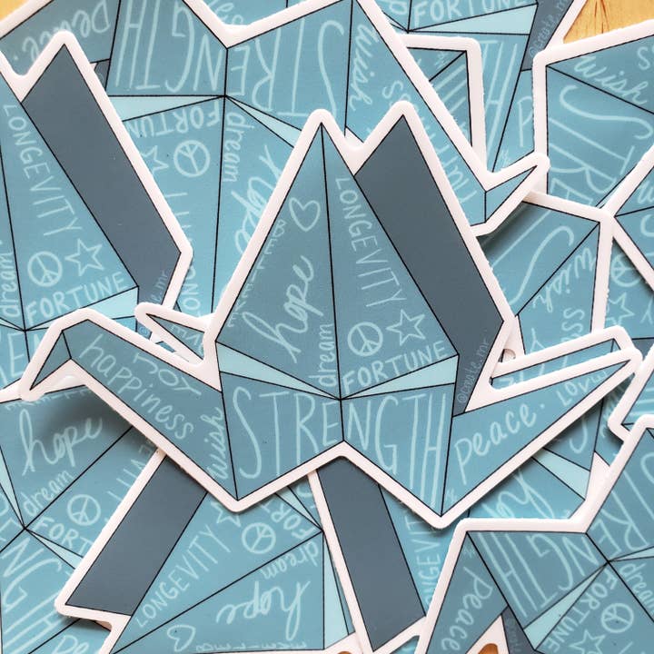 Autocollant en vinyle Inspirational Paper Crane pour la vente par MR Artwork