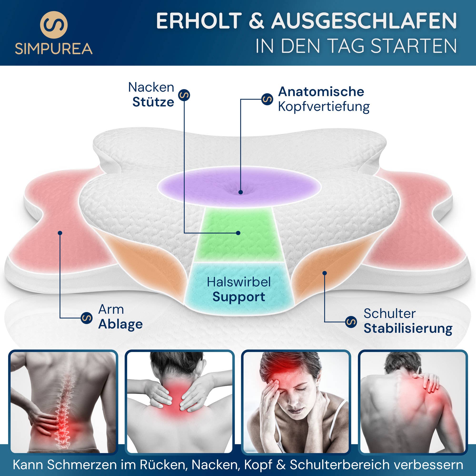 Simpurea – Almofada de cama por atacado – Almofada ortopédica de dormir "Bamboo"4