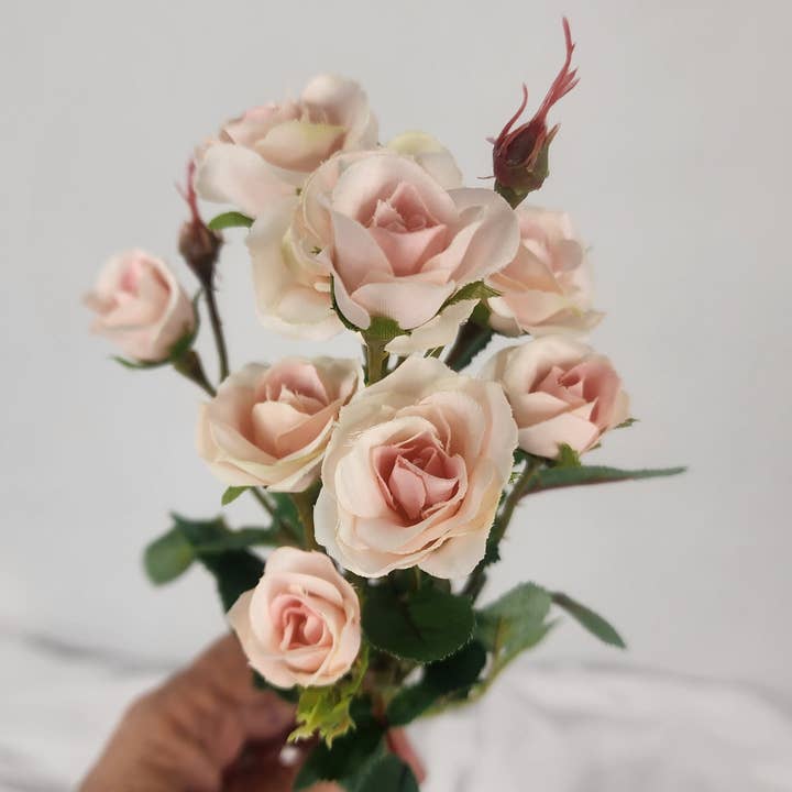 Lyserød Mini Rose Silke - Realistiske Kunstige Blomster for engroshandel hos Realistic Artificial Flowers