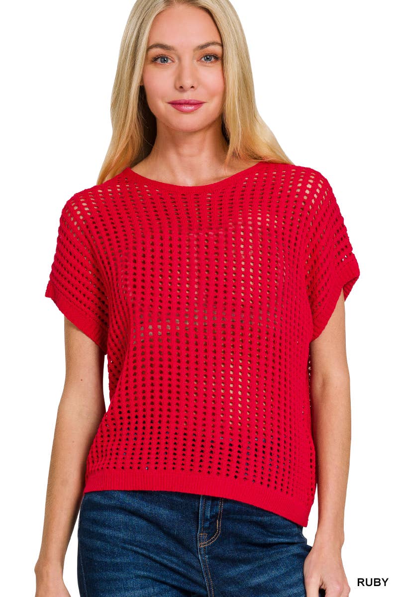 Vanilla Monkey – Engroshandel Pullover - Dame – Viskose hæklet strik gennemsigtig hul sweater7