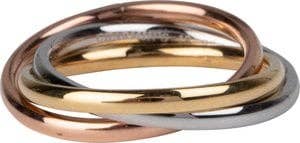 Charmin's Ringen - Wholesale Band/Stacked Ring - R1067 Rolling Anxiety Fidget Ring Rose-Gold-Steel2