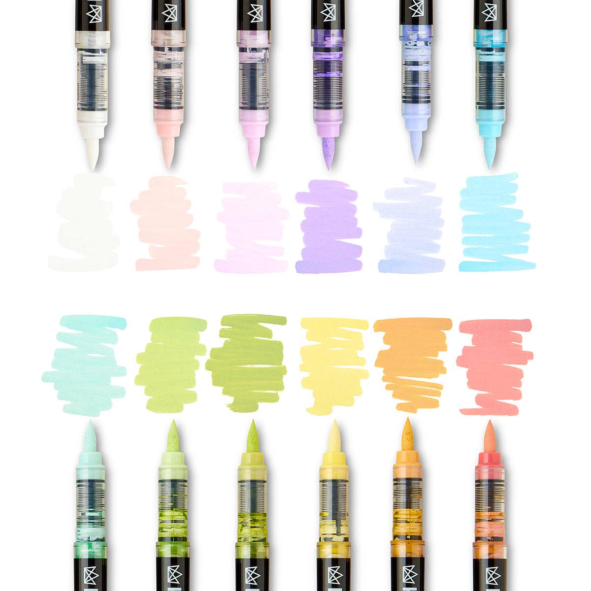 KINGART - Wholesale Stiften - Acrylverf Penseelstift - 12 Pastelkleuren2