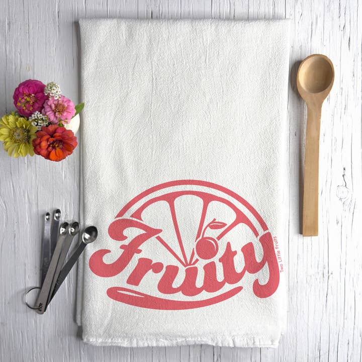 Fruity Citrus Cherry Cotton Tea Towels for wholesale by Two Little Fruits
