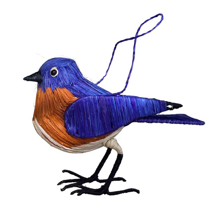 Amazon Ecology - Wholesale Ornament - BLUEBIRD BIRD - FAIR TRADE CHRISTMAS TREE ORNAMENT - WOVEN BY PERUVIAN AMAZON ARTISAN3