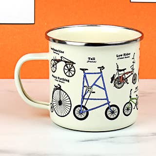 Mug vélo en émail pour la vente par Gift Republic