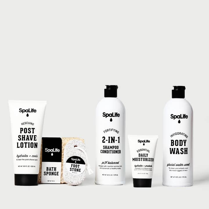 My Spa Life - Wholesale Bath & Body Set - Men's - All Natural Men's Bath & Body Luxury Spa Gift Set Basket
