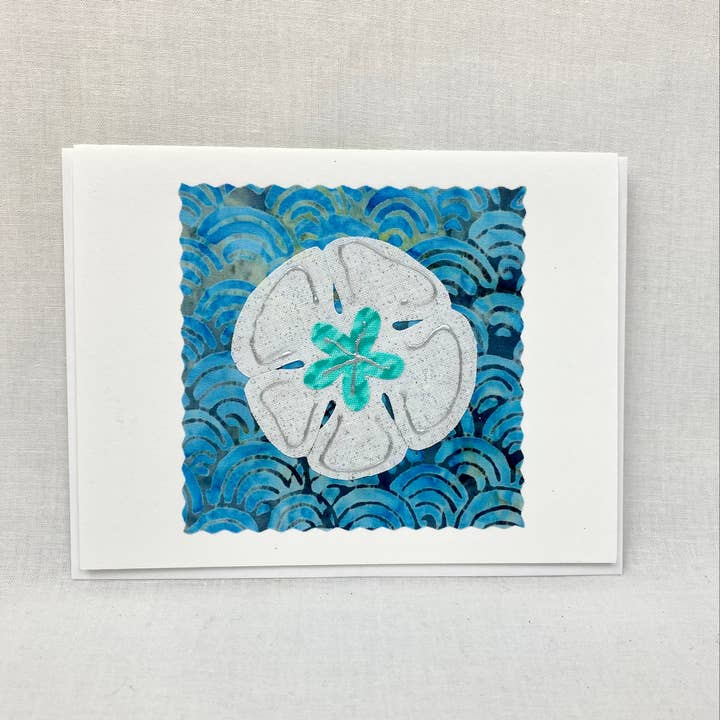 Sand Dollar Card for wholesale by Maine Hill Studio