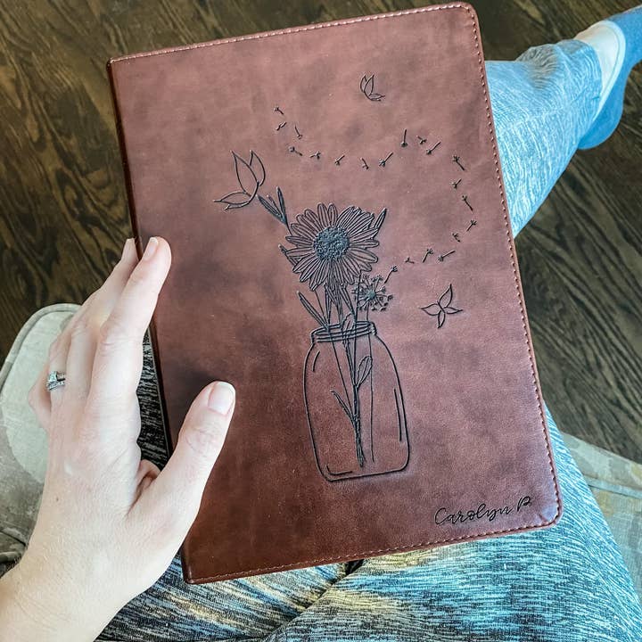 ESV Wide Margin Bible with Mason Jar, Flowers & Butterfly for wholesale by Joy Creative Bibles