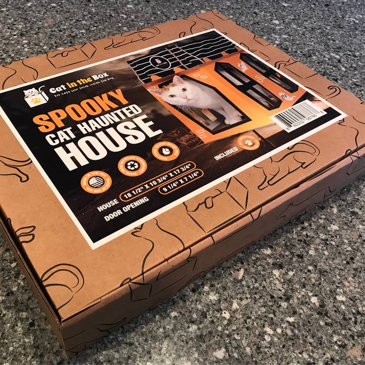 Cat in the Box LLC – wholesale Pet scratcher – Cat – Spooky Cat Haunted House - Cardboard Box Playhouse for Cats6