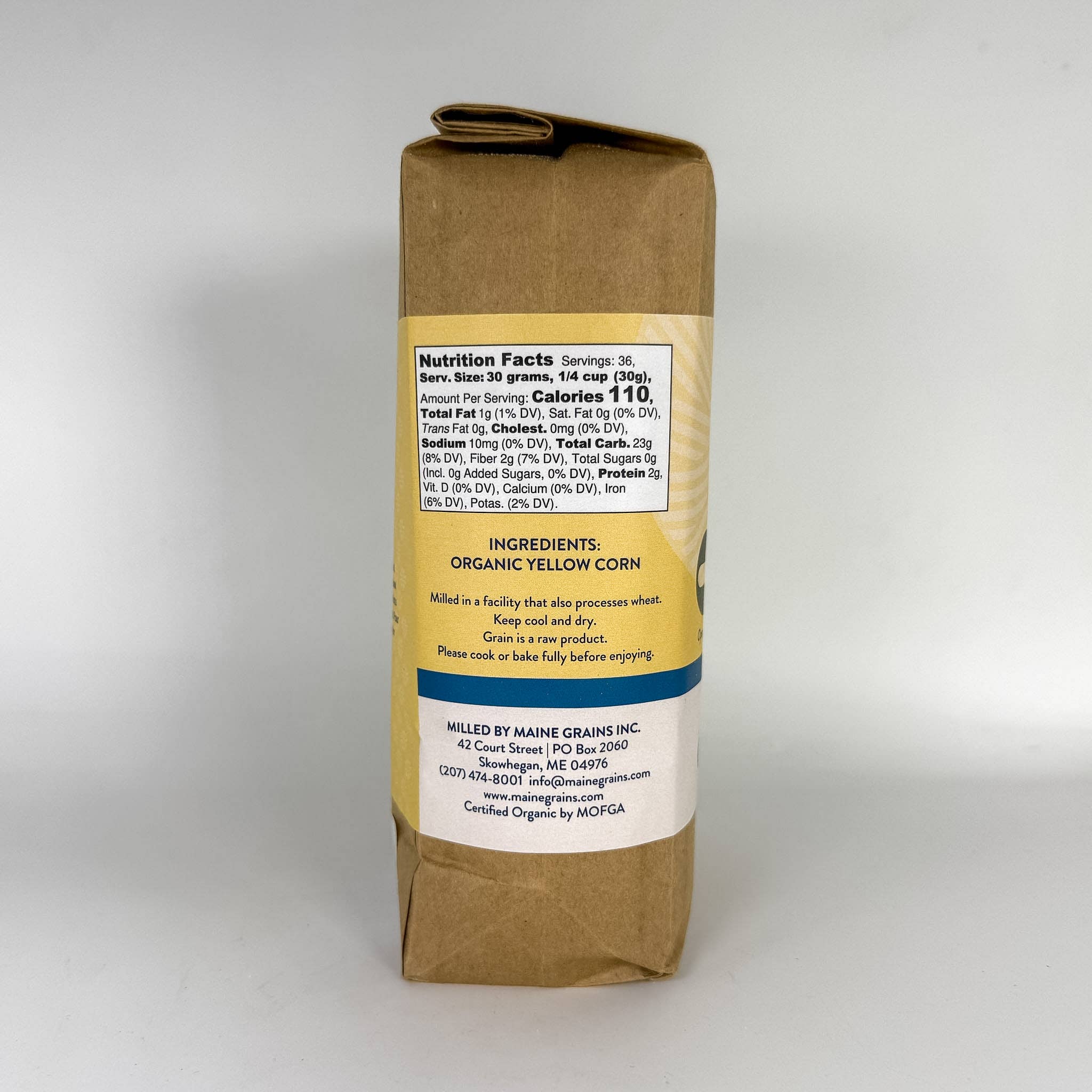 Maine Grains - Wholesale Cornmeal - Organic Yellow Flint Cornmeal / 6x2.4#3