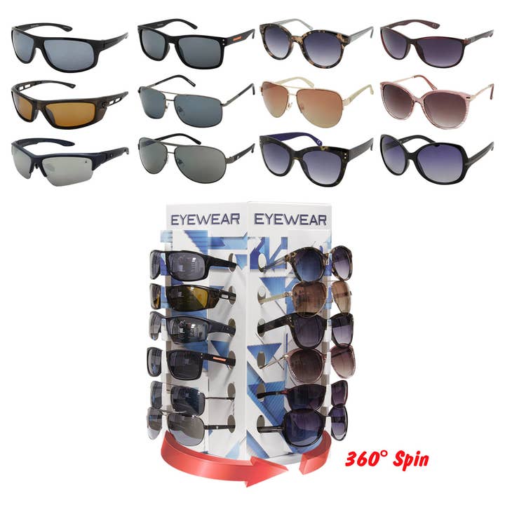 Shark Eyes, Inc – wholesale Sunglasses – Unisex – Foster Grant Sunglass Counter Display 48 PCS Assorted Styles