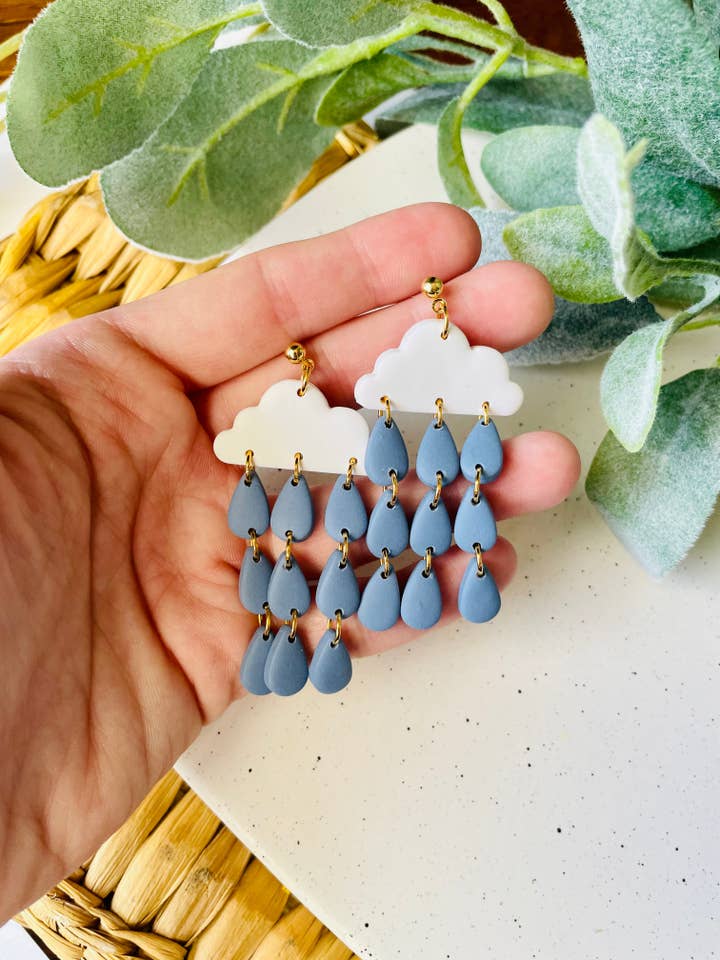 Rain Cloud Earrings for wholesale by Joyful Leigh Designed