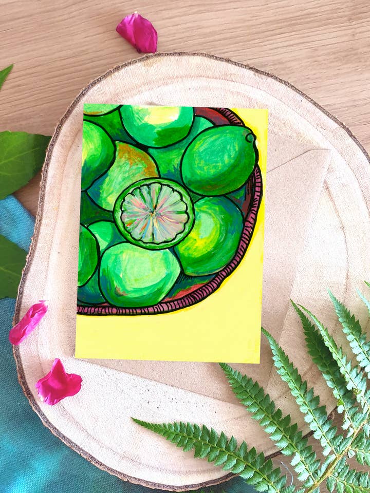 Lime - A6 Greetings Card for wholesale by Plant Based Paintings