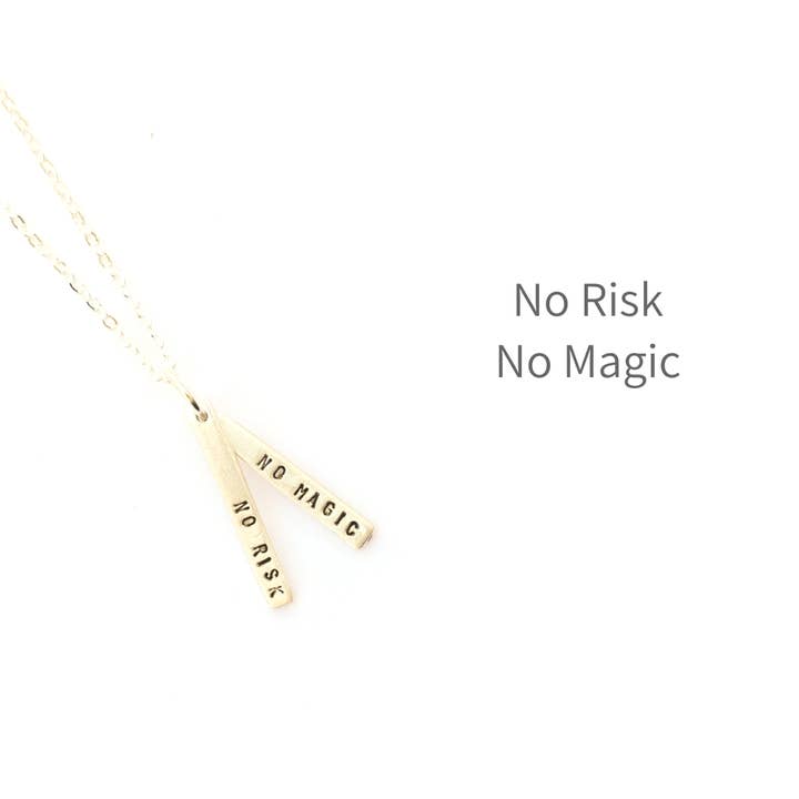 No Risk No Magic Quote Necklace for wholesale by Chocolate and Steel