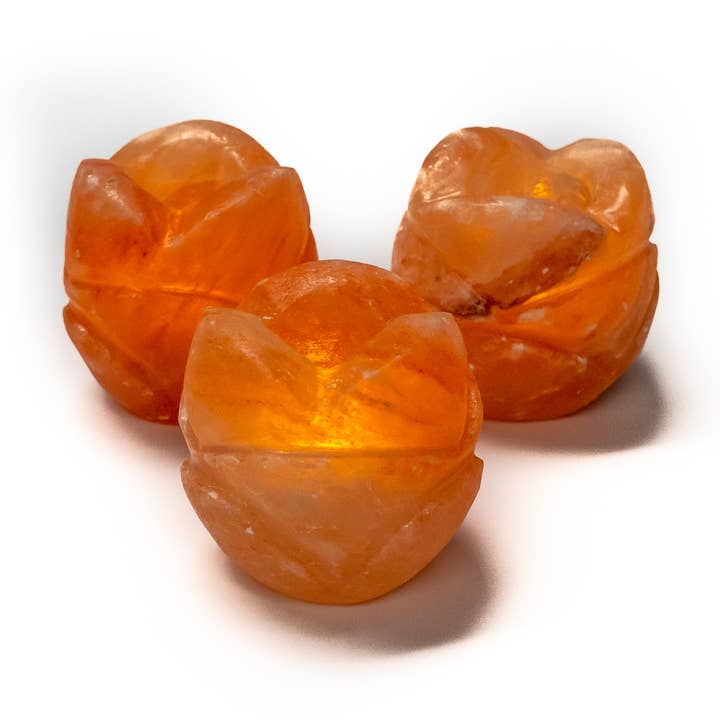 Natural Himalayan Salt Rose Tea Light Holder 4 units for wholesale by Heaven Spring Ltd