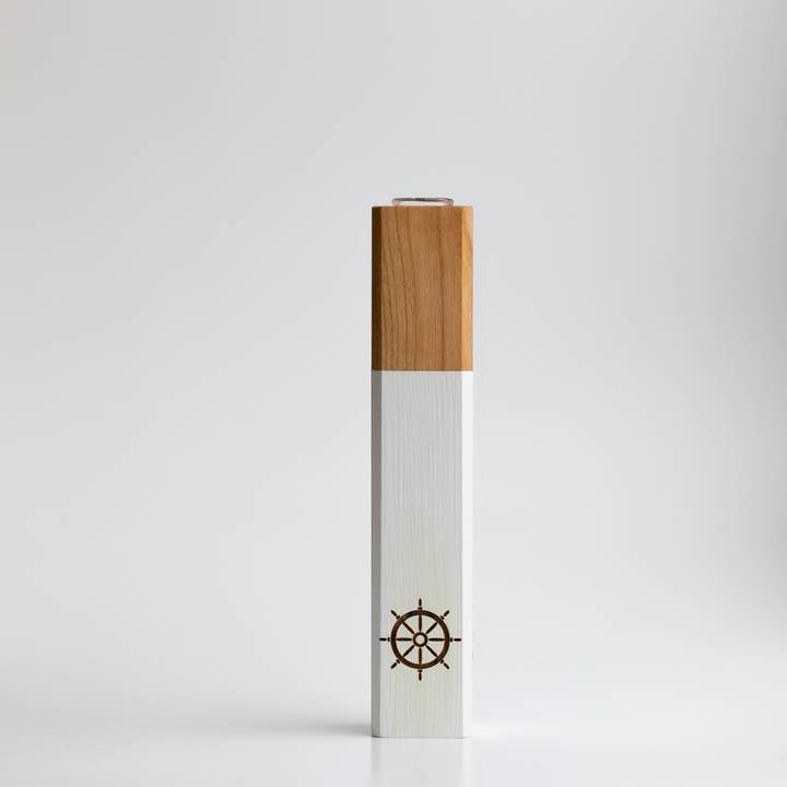 163 Design Company - Wholesale Vase - Bud Vase with ships wheel engraving