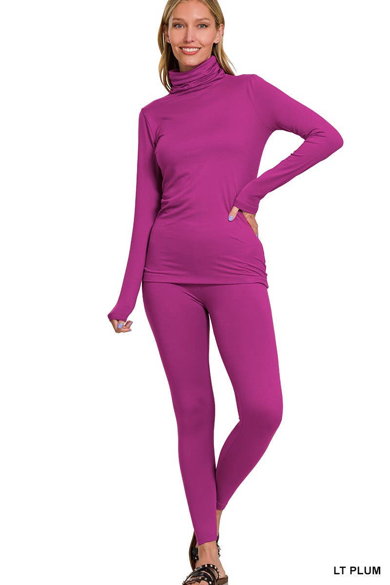 Vanilla Monkey – wholesale Lounge set – Women's – Brushed Dty Microfiber Mock Neck Top Leggings Set19