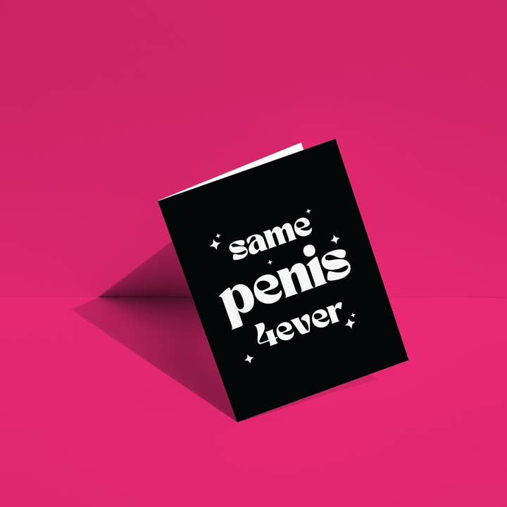 Zelfde Penis Voor Altijd Wenskaart (Zwart en Wit) voor wholesale door Ninalem's Party