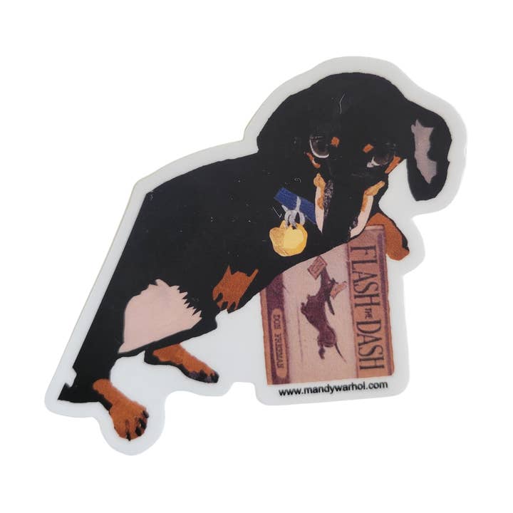 Dachshund Dog Vinyl Sticker for wholesale by Mandy Warhol Fine Art