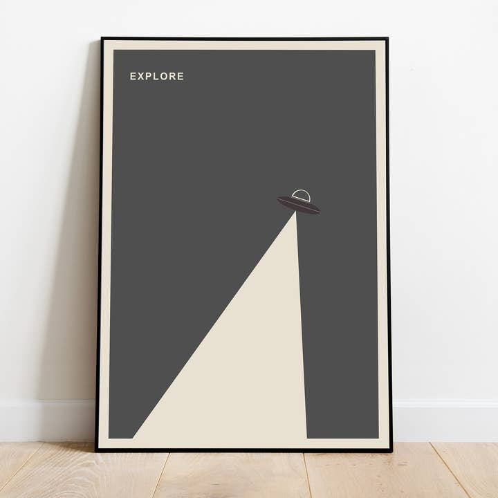 Space Poster, 1960s Wall Art, Minimalist Decor Kitchen Print for wholesale by Jaffa Orange