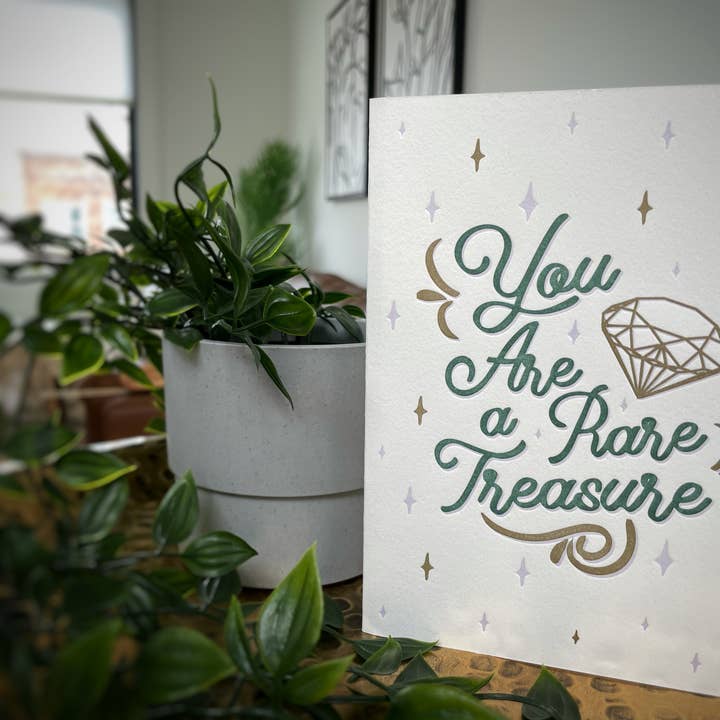 You Are A Rare Treasure Greeting Card for wholesale by Pressed