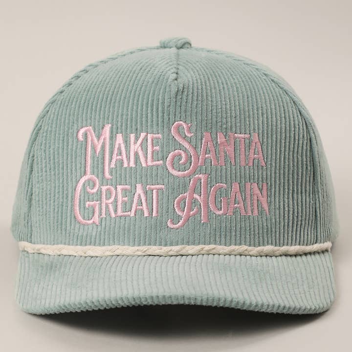 Fashion City - Wholesale Trucker hat – Women’s - MAKE SANTA GREAT AGAIN Corduroy Rope Trucker Hat9