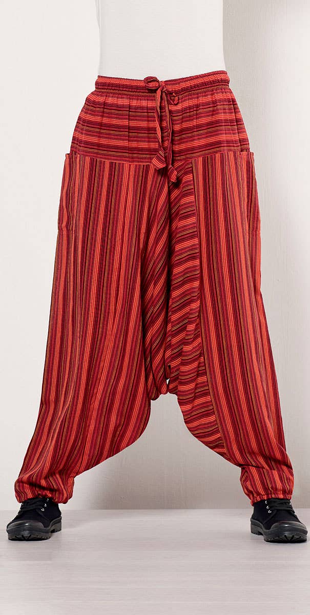 Coline – Engroshandel Bukser - Dame – Coline kvinde harembukser med stribet bomuld og elastisk talje6