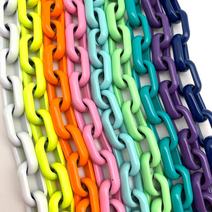 Karli Buxton - Wholesale Link & Chain Necklace - Huey Chunky Enamel Chain Necklace, Customizable Length5