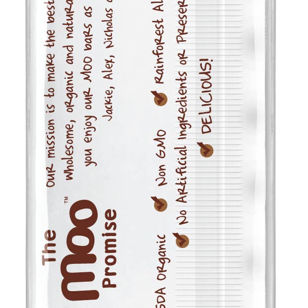 MOO Organic Chocolates - Wholesale Chocolate Bar - Organic Solid Milk Chocolate Large Bar,  1.4 oz2