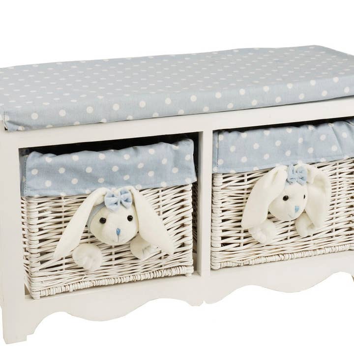 Banco - 2 Cestos - Coelho Azul por atacado de Les Bebes d'Elysea