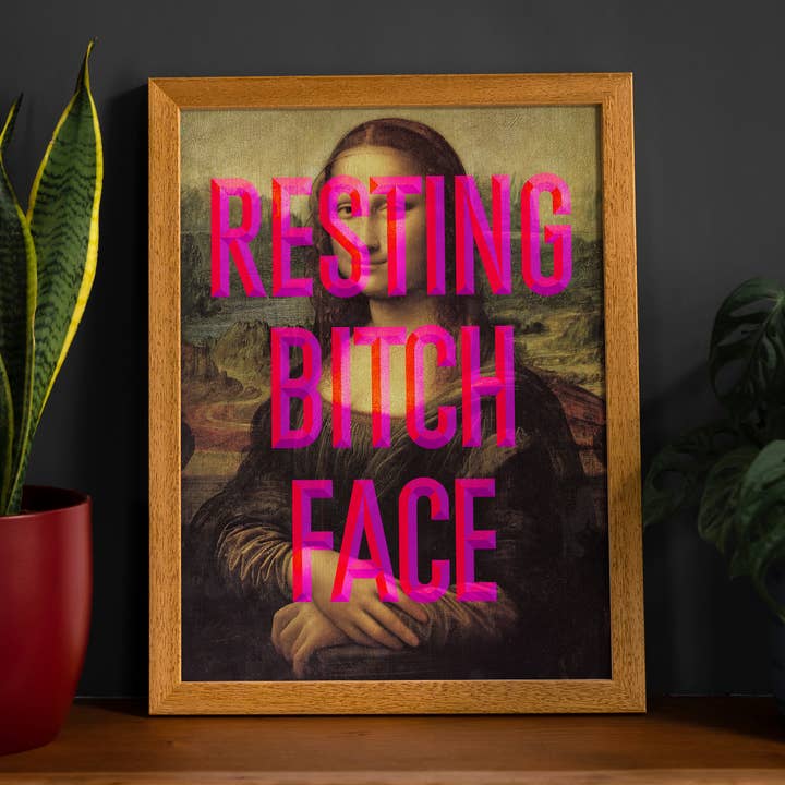 Rustende teef gezicht Mona Lisa Print voor wholesale door Ink & Drop