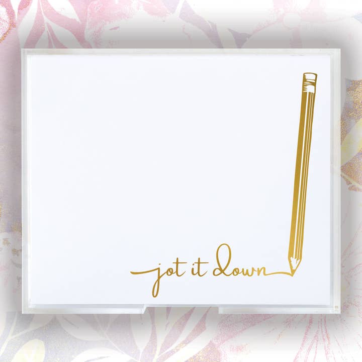 Black Ink - Wholesale Notepad - Large Gold Foil Pencil Notepad