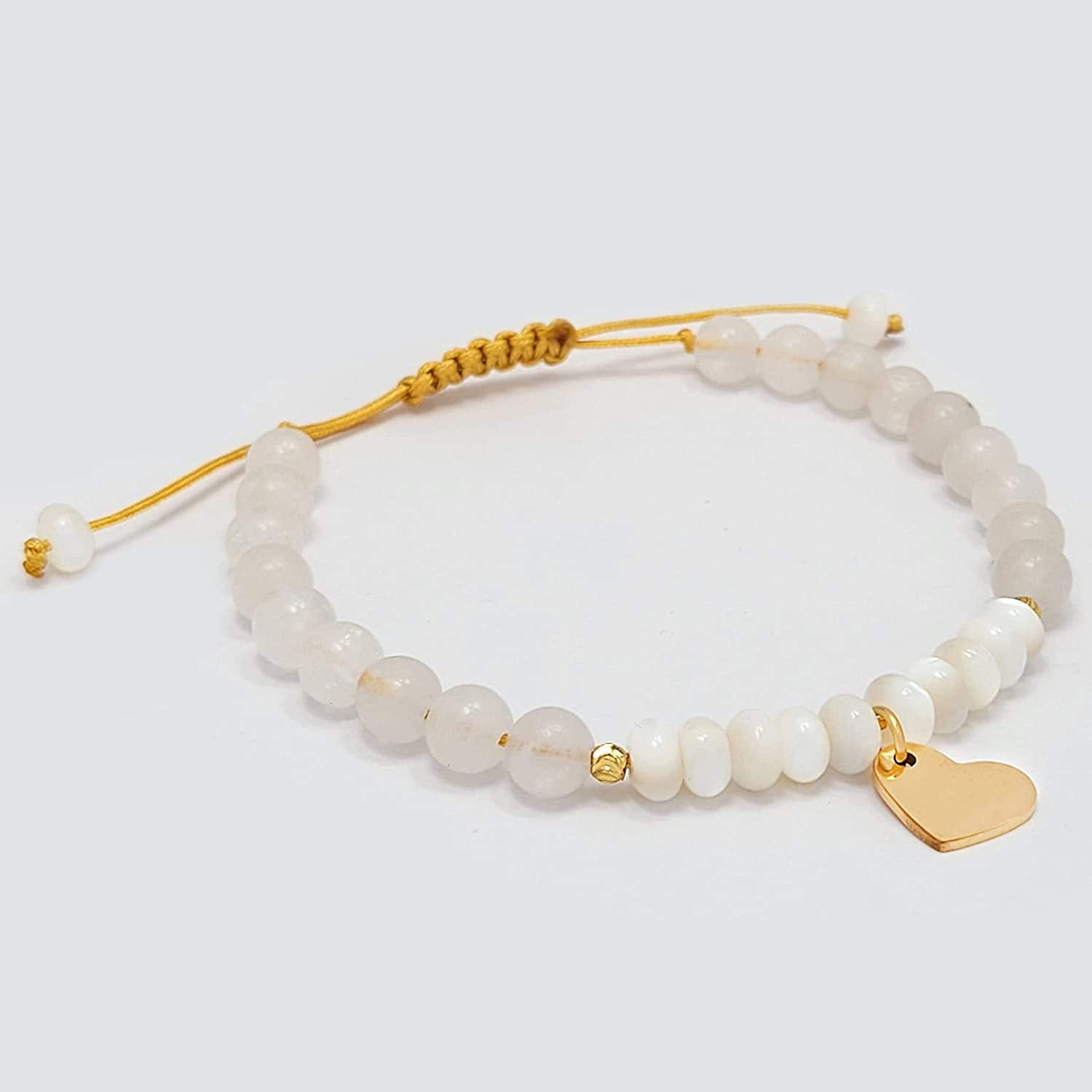 Mana Gallery - Wholesale Armband met kralen - Jade armband (wit) en schelp, handgemaakt, 100% natuurlijk, geweven3