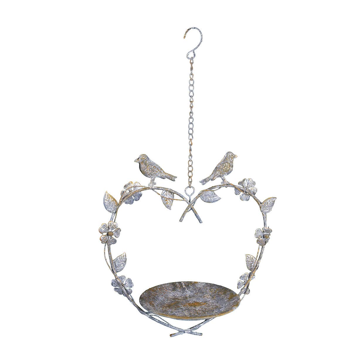 Ambiente Haus - Wholesale Bird Bath - Metal hanging bird bath - heart2