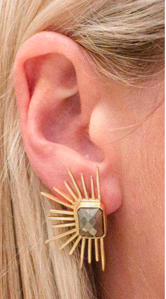 Ever Alice Studio - Wholesale Stud/Post Earrings - Chloe Earrings | Labradorite1
