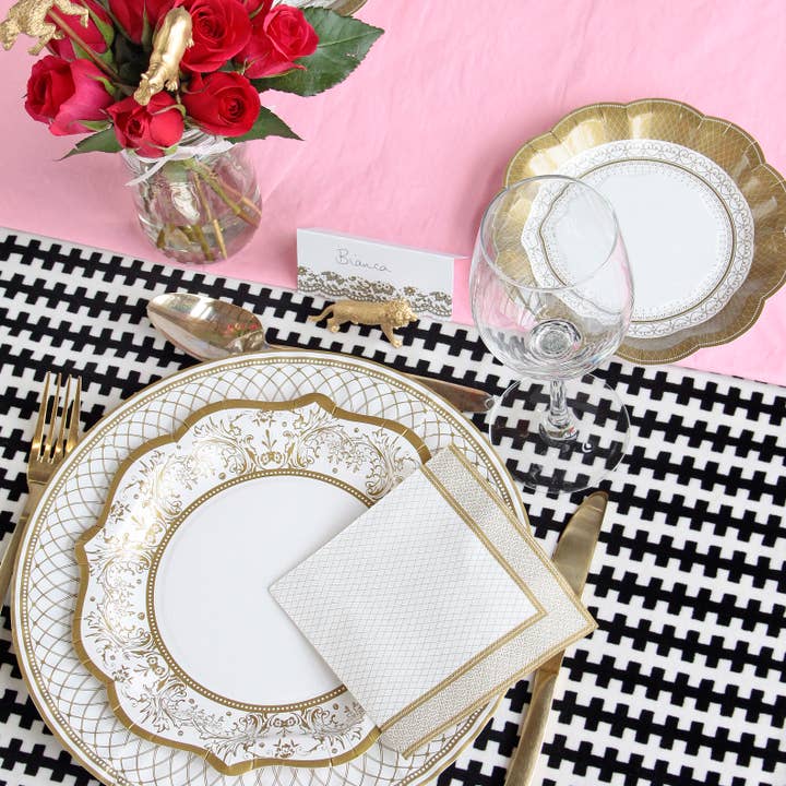 Talking Tables USA - Wholesale Disposable Plate - Large Gold Paper Plates | 8 Pack | Party Plates |