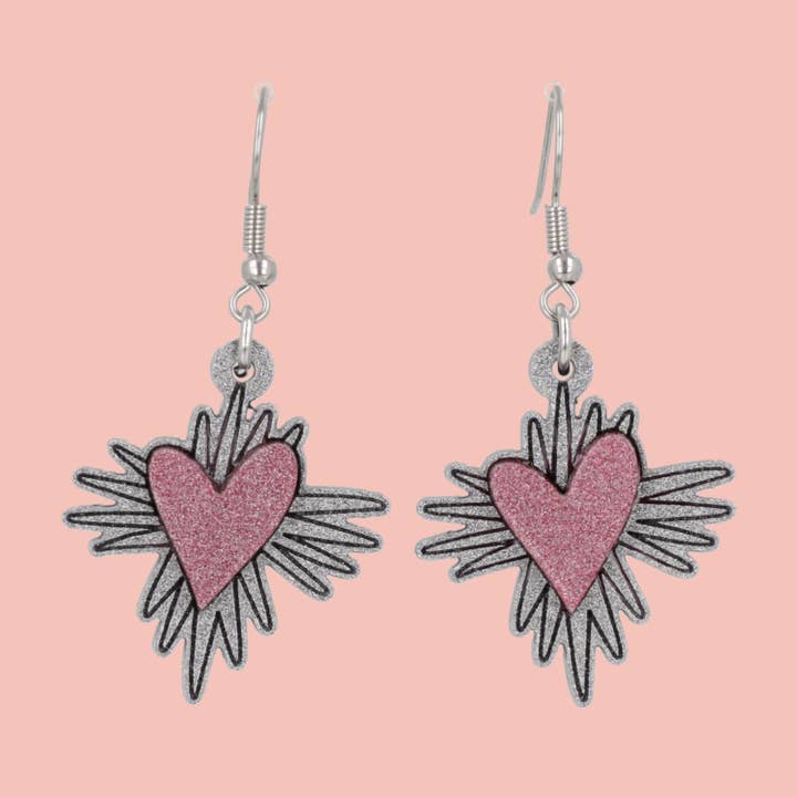 Heart Burst Earrings for wholesale by Sour Cherry