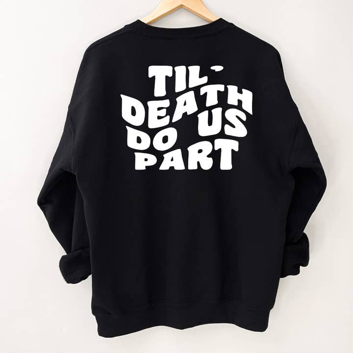 Pull ras du cou Til' Death Noir pour la vente par Forensic Myles
