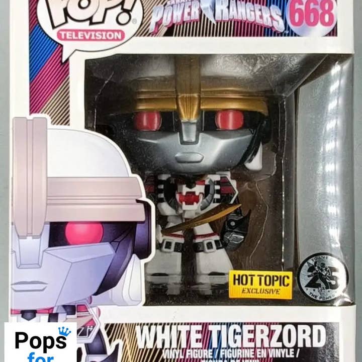 REMOVED BRAND - Venta al por mayor Figura de juguete - Niños - 668 White Tigerzord, 6 pulgadas, Power Rangers, Funko POP dañado por la caja