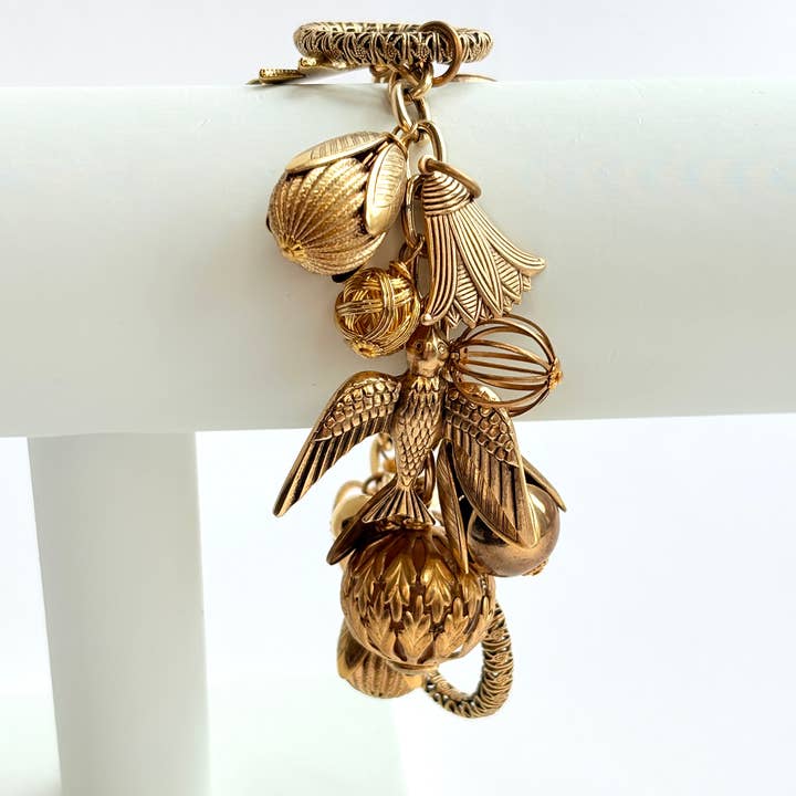 Lenora Dame - Wholesale Charm/Dangle Bracelet - Vintage Inspired Gilded Charm Bracelet5