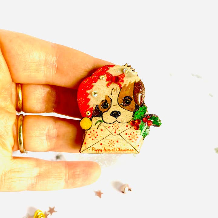 Rosie Rose Parker – Engroshandel Broche – hund gaver jul broche hvalp gave smykker uk4