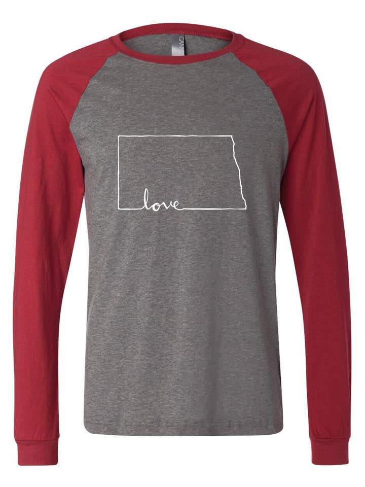 ND Script Love Raglan por atacado de Homeplace Apparel