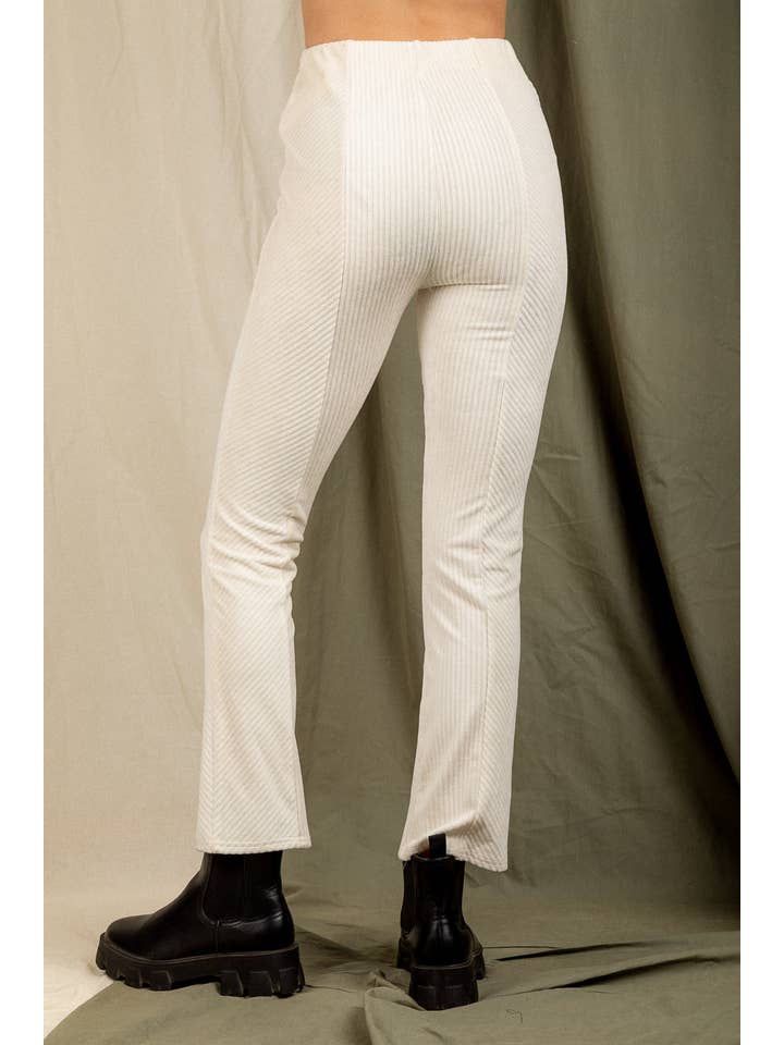 VERY J - Wholesale Pants - Women's - NP70085-Solid velvet bell pants