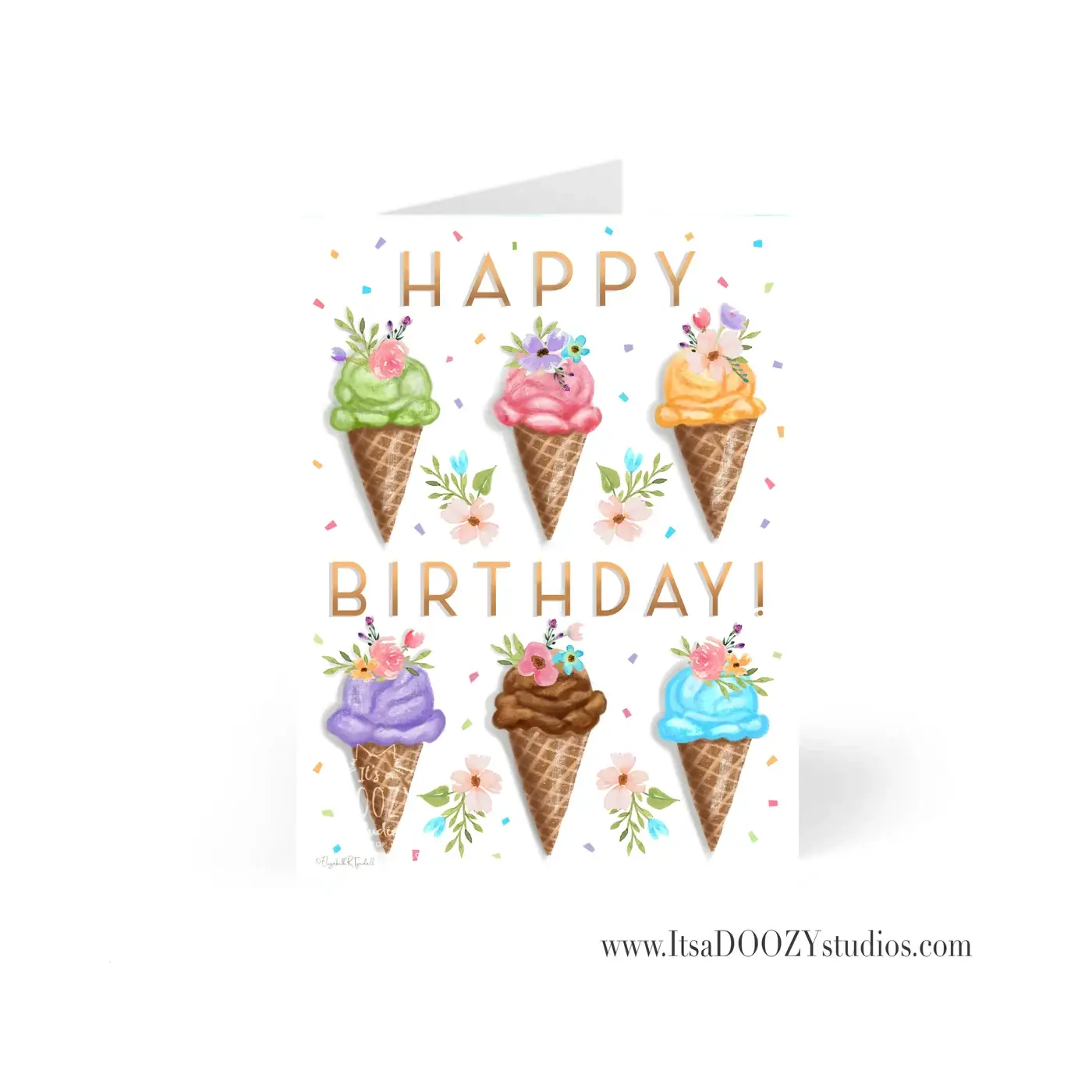 It’s a Doozy Studios - Wholesale Birthday Card - Ice Cream Birthday - Card With Matching Envelope1