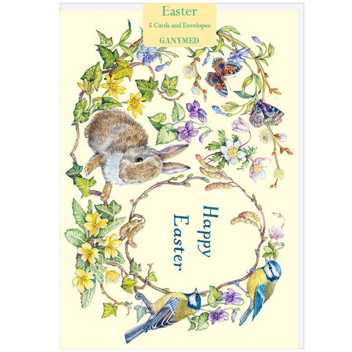 ‘Happy Easter’ – with Rabbits and Bluetits - Easter Pack for wholesale by Ganymed Press
