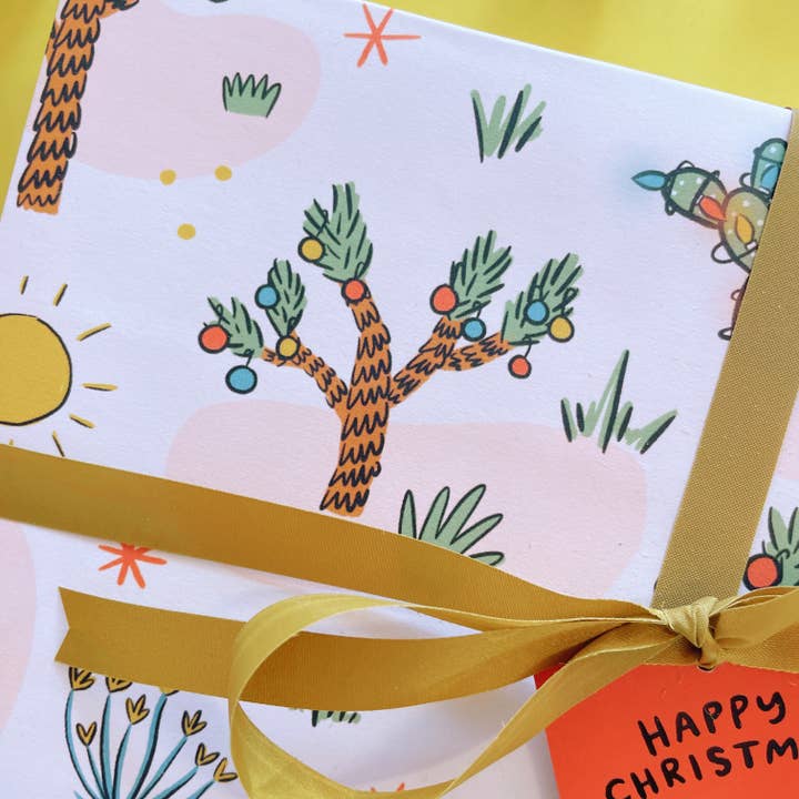 Abbie Ren Illustration - Wholesale Wrapping Paper Roll - Christmas Cactus Wrapping Paper - 3 sheet roll9