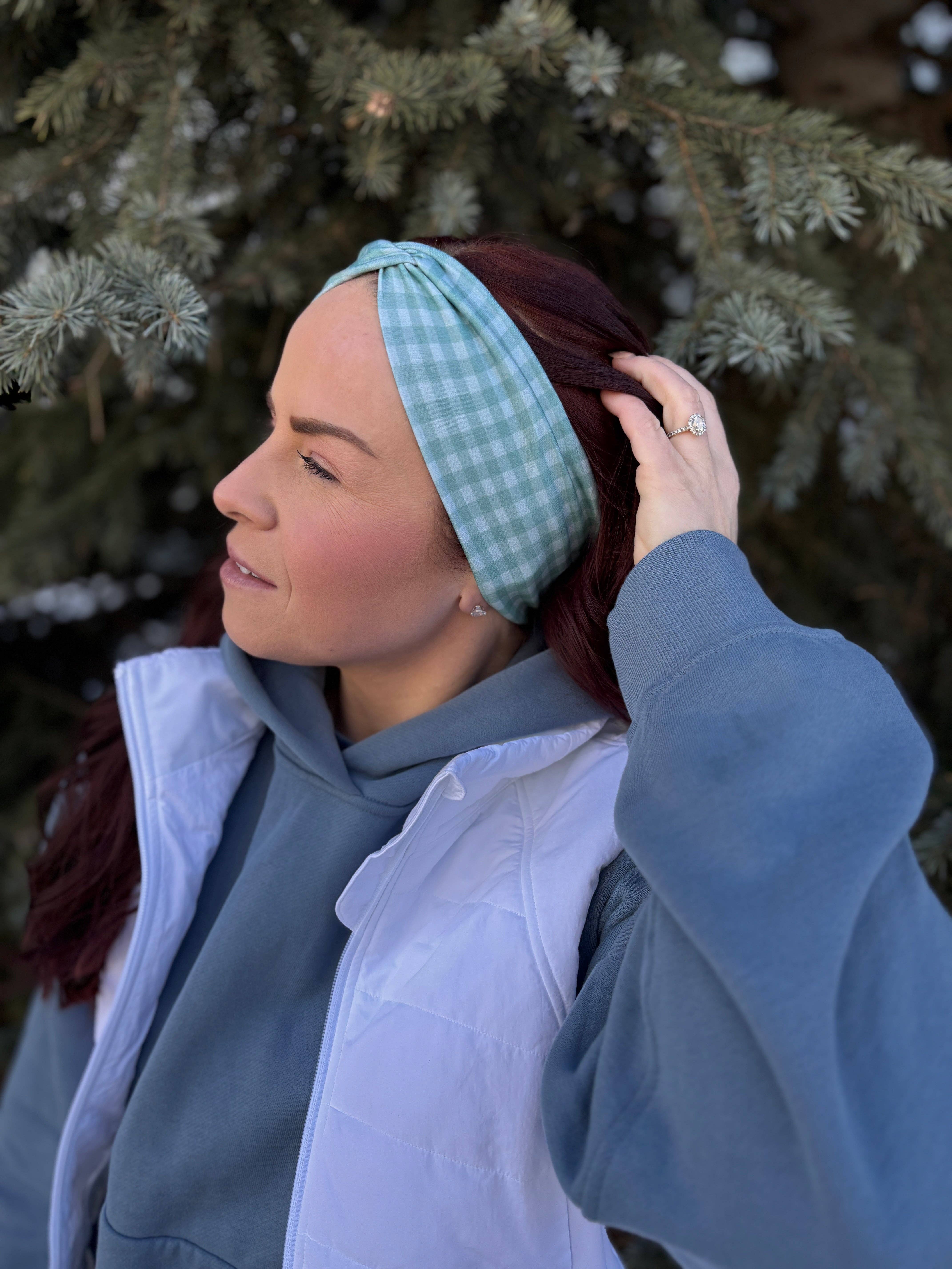 Lilac Market Headbands - Wholesale Fashion Headband - Women's - Simply Gingham in Sage1