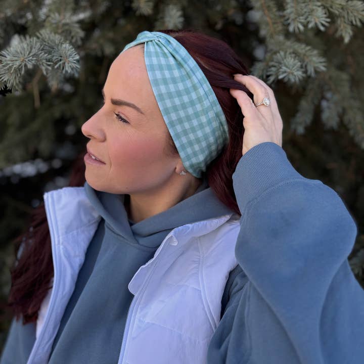 Lilac Market Headbands - Wholesale Fashion Headband - Women's - Simply Gingham in Sage1