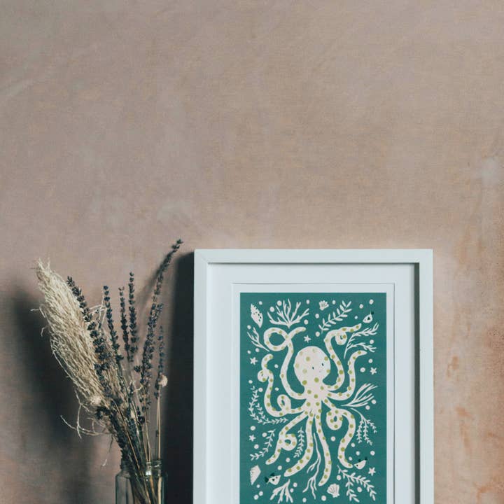 Slow Sunday - Wholesale Art Print - ‘Occy Octopus’ Friendly Sea Creature Fine Art Print For Children6